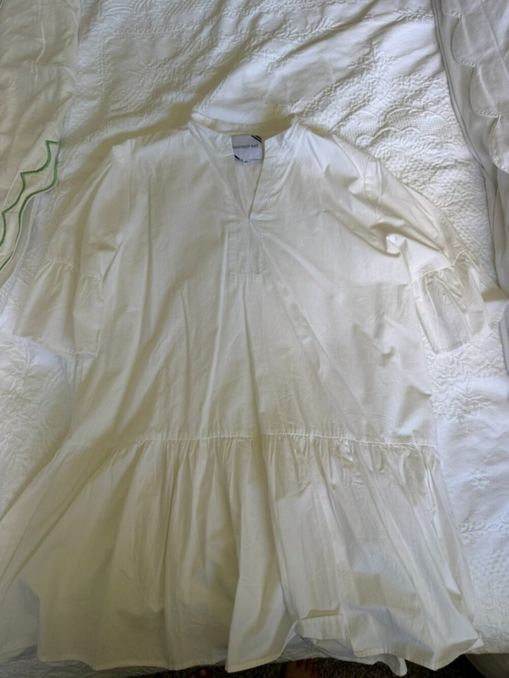 Addison Bay Maritime White Cotton Dress